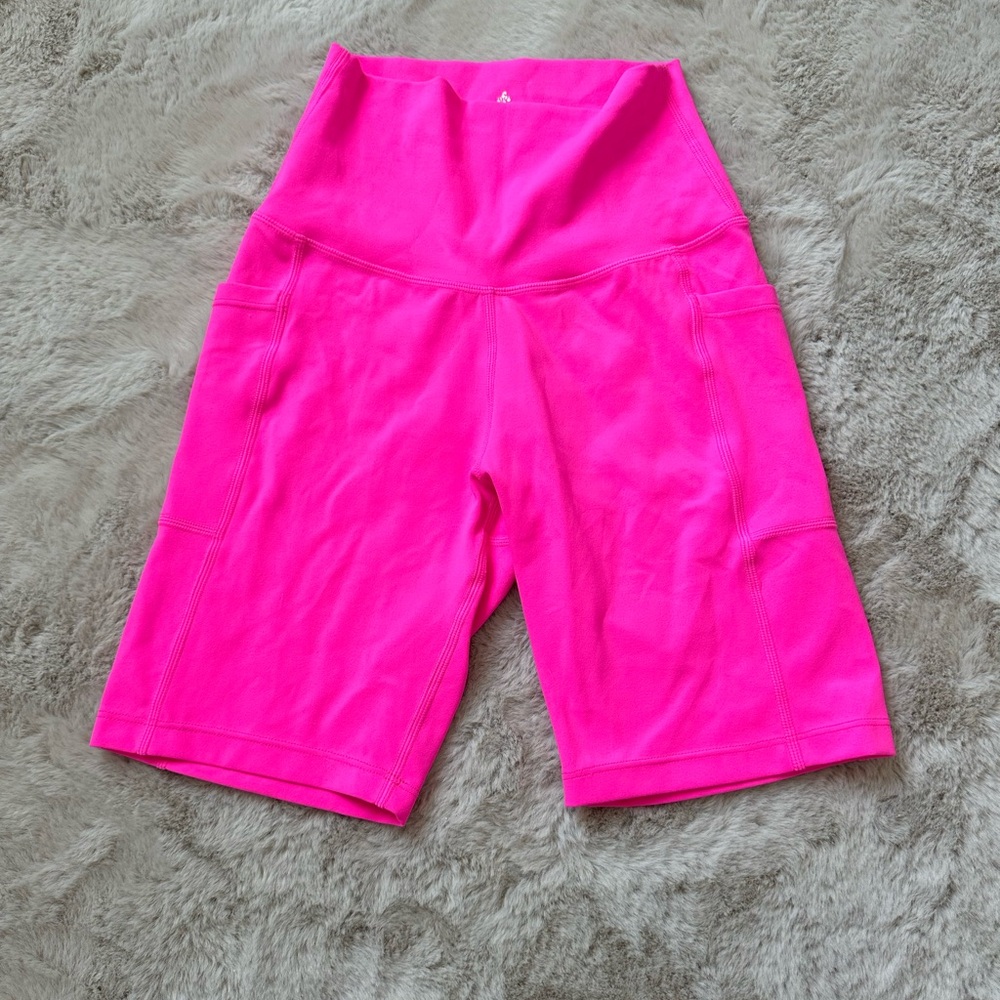 Free People Hot Pink High-Waist Bike Shorts